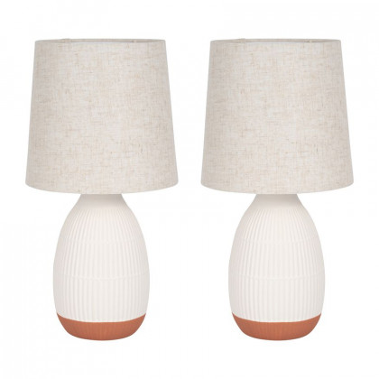 Sagebrook - Ceramic Table Lamps (Set Of 2) in White/Terracotta