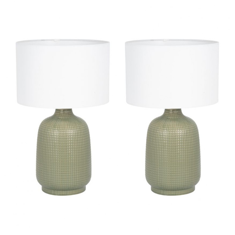 Sagebrook Ceramic Table Lamps (Set Of 2) - Dark Sage
