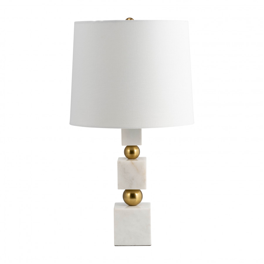 Sagebrook - 24" Marble Cubes & Orbs Table Lamp in White/Gold