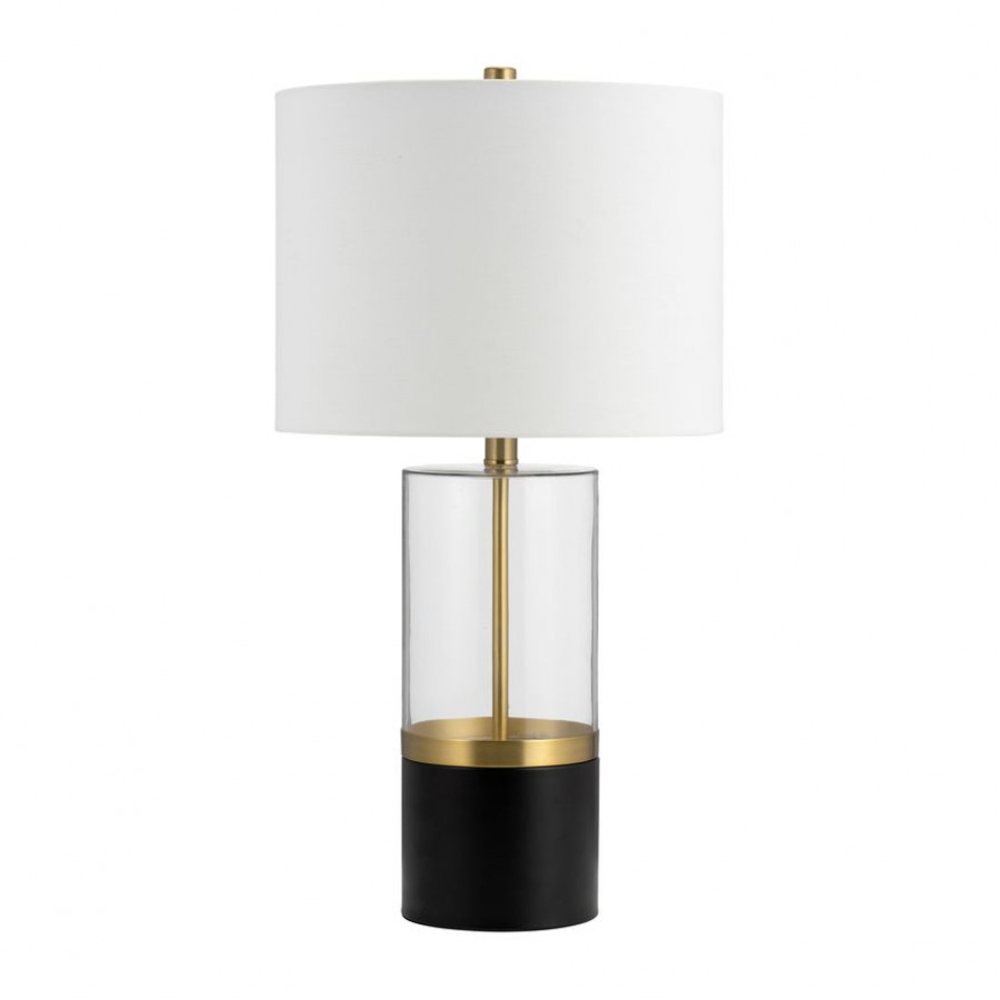 Sagebrook - Glass Cylinder Table Lamp in Black/White