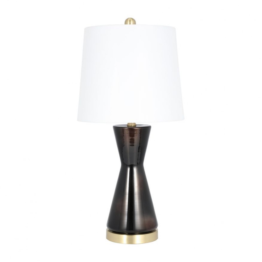 Sagebrook - Glass Concave Table Lamp in Black