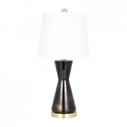 Sagebrook - Glass Concave Table Lamp in Black