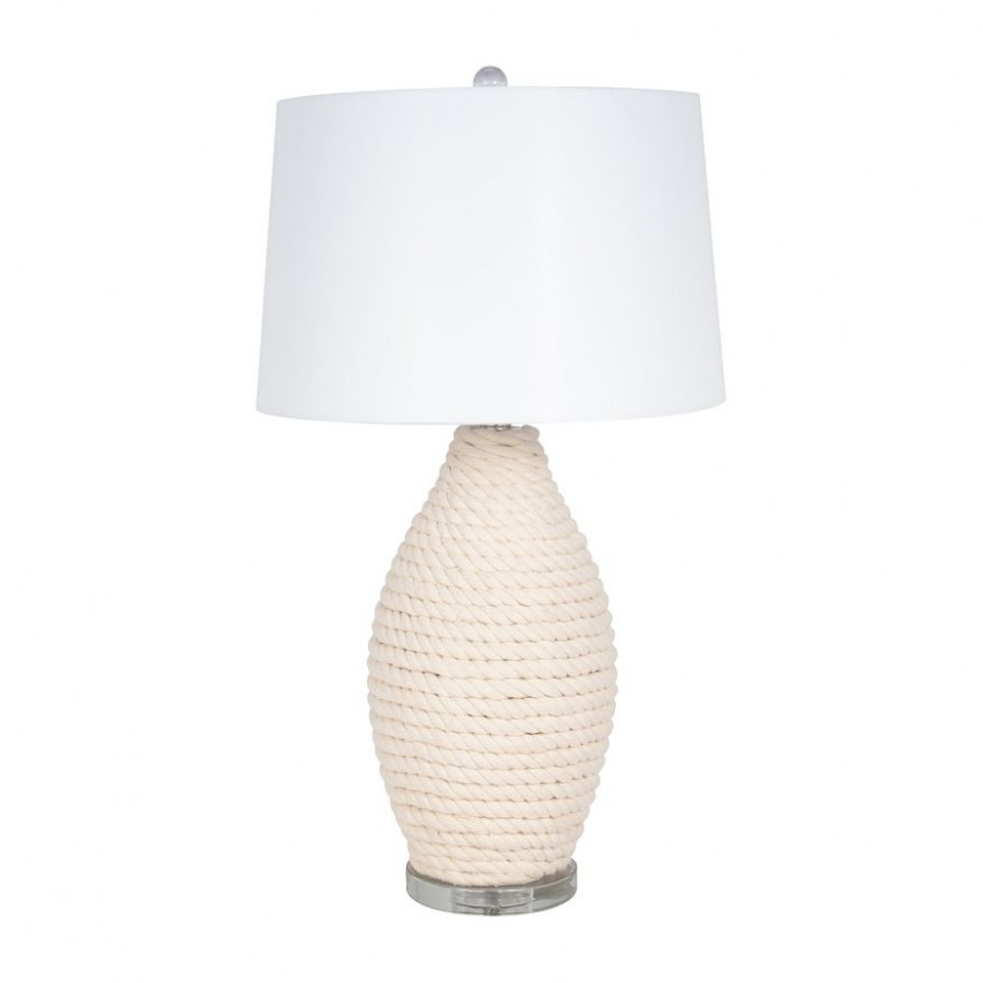 Sagebrook - Rattan Table Lamp in White