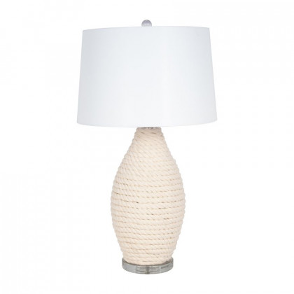 Sagebrook - Rattan Table Lamp in White
