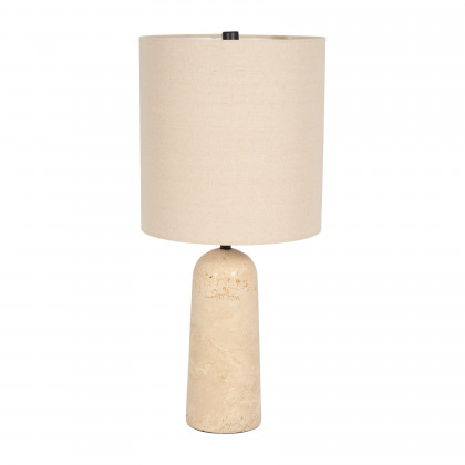 Sagebrook 25" Travertine Cylinder Table Lamp - Natural