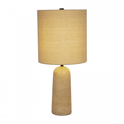 Sagebrook 25" Travertine Cylinder Table Lamp - Natural