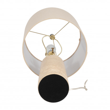 Sagebrook 25" Travertine Cylinder Table Lamp - Natural