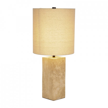 Sagebrook 25" Travertine Pillar Table Lamp - Natural