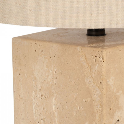 Sagebrook 25" Travertine Pillar Table Lamp - Natural