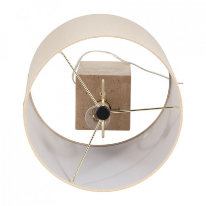 Sagebrook 25" Travertine Pillar Table Lamp - Natural