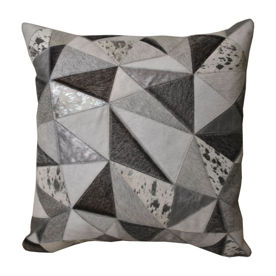 Sagebrook - 20"x20" Leather Geo Patch Decorative Pillow in Multi