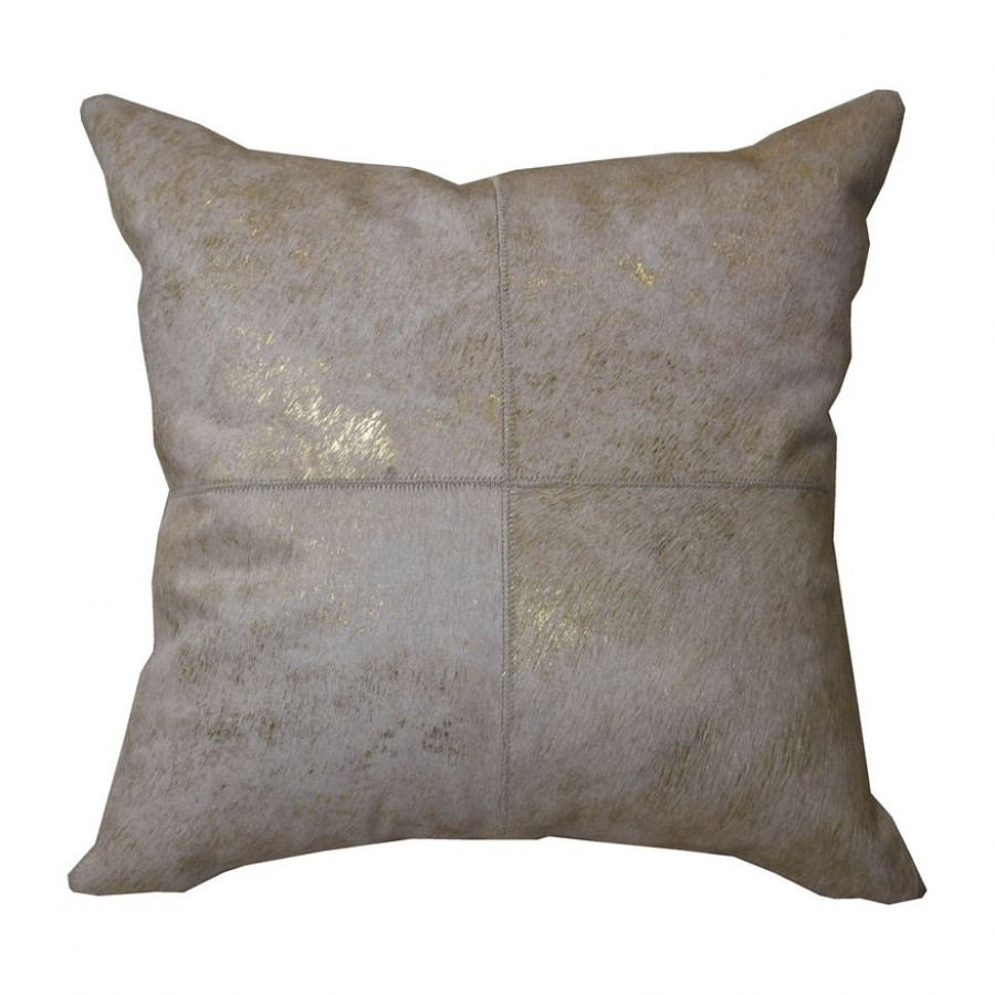 Sagebrook 20"x20" Leather Square Patch Decorative Pillow - Gold