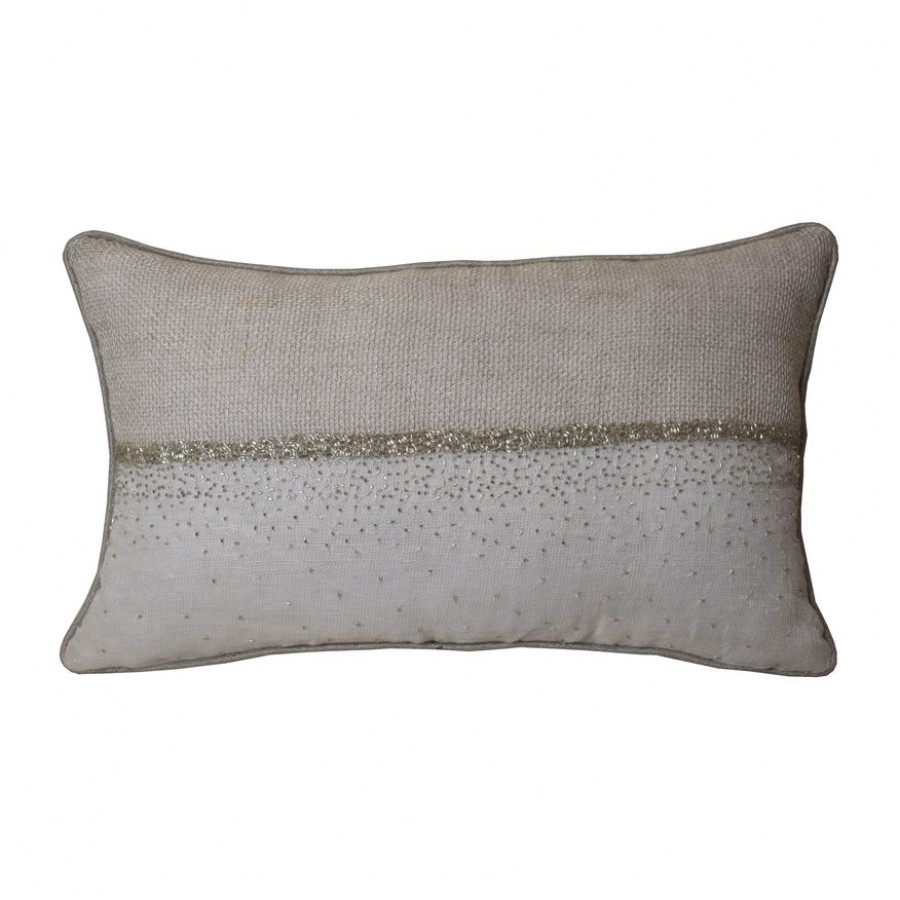 Sagebrook - 20"x12" Linen Sparkle Hand Embroidery Decorative Pillow