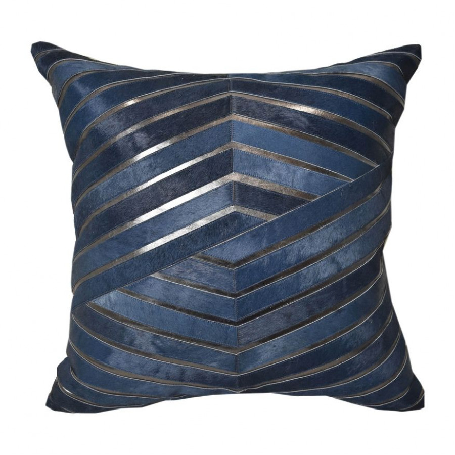 Sagebrook - 20"x20" Leather Herringbone Metalic Decorative Pilllow