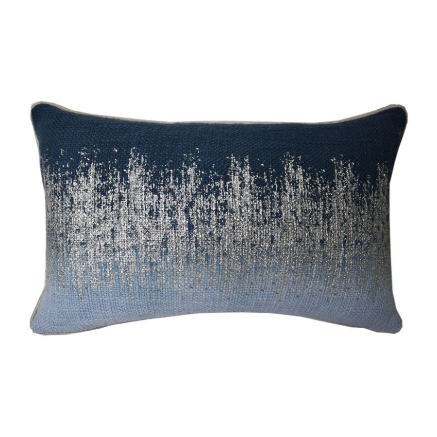 Sagebrook - 20"x12" Cotton Ombre Effect Hand Embroidery Pillow With Foil