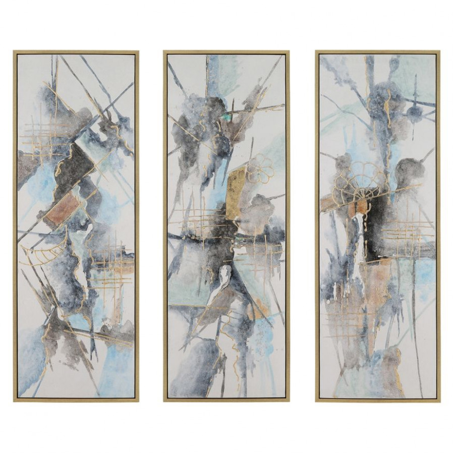 Sagebrook - Abstract Canvases (Set Of 3) in Multi
