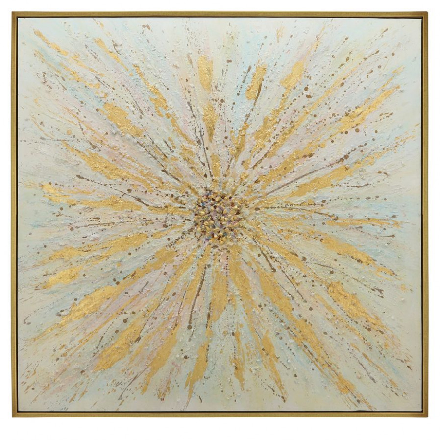 Sagebrook - Gold Bursts Canvas On Gold Frame