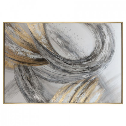 Sagebrook - Abstract Canvas in Gray On Gold Frame