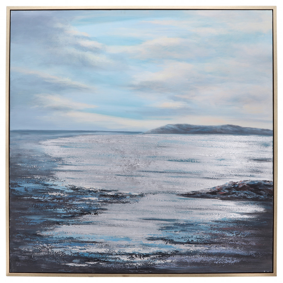 Sagebrook - 52"x52" Hand Painted Oil Canvas Ocean in Multi-Color