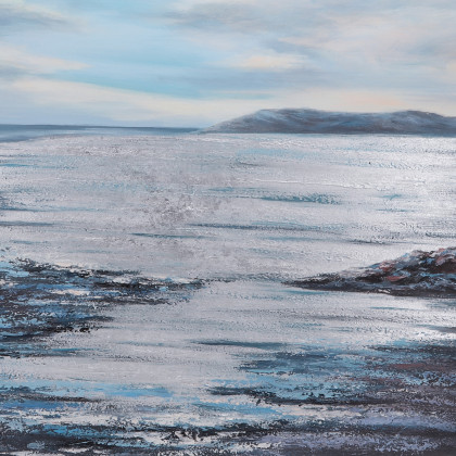 Sagebrook - 52"x52" Hand Painted Oil Canvas Ocean in Multi-Color
