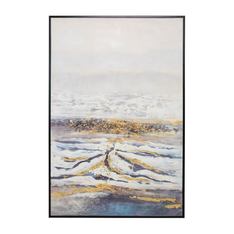 Sagebrook - Hand Painted Canvas in Gray/Gold