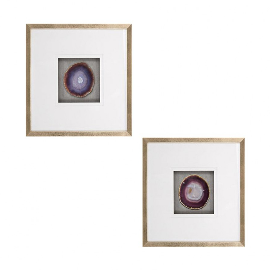 Sagebrook - Framed Agate (Set Of 2) in Purple