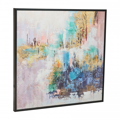 Sagebrook - 32"x32" Hand Painted Abstract Canvas in Multi-Color
