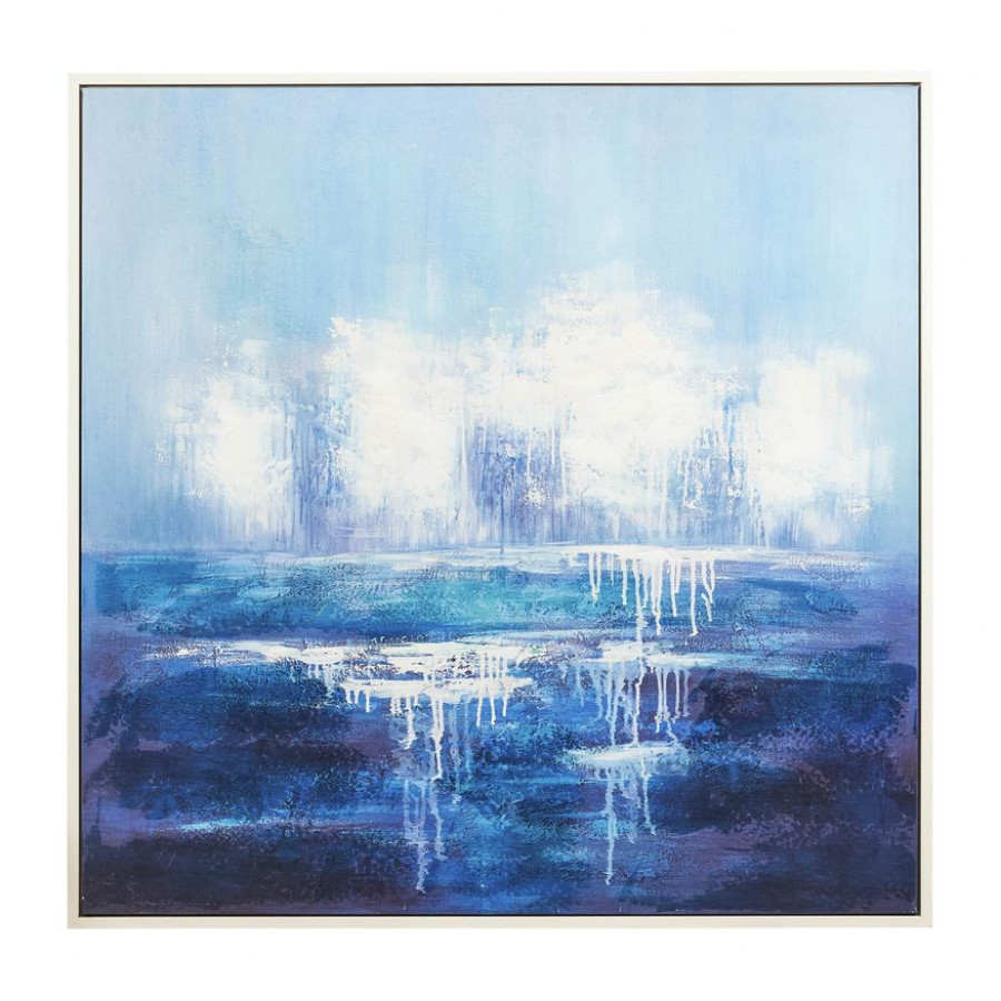 Sagebrook - Hand Painted Abstract Canvas in Blue/White