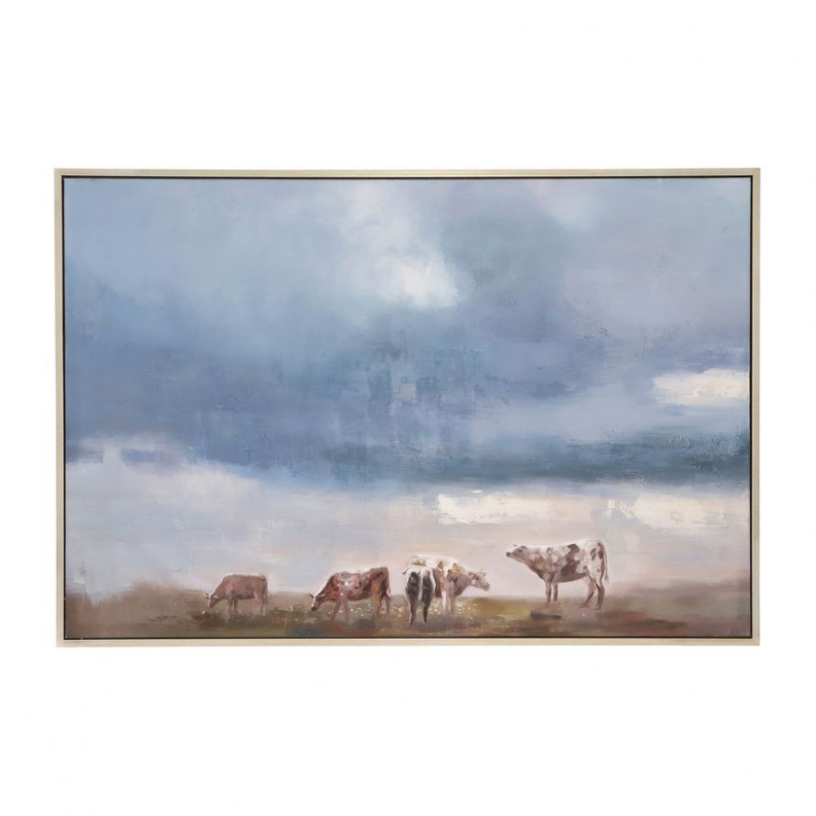 Sagebrook - Framed Hand Painted Farm Canvas in Multi