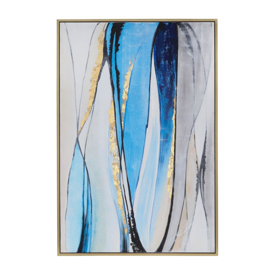 Sagebrook - Framed Hand Painted Abstract Canvas in Blue