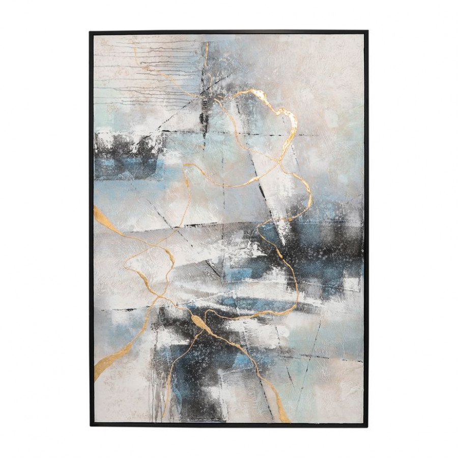 Sagebrook - Framed Hand Painted Abstract Canvas in Ivory