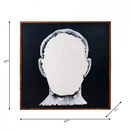 Sagebrook - Hand Painted Blank Face Man in Ivory/Black