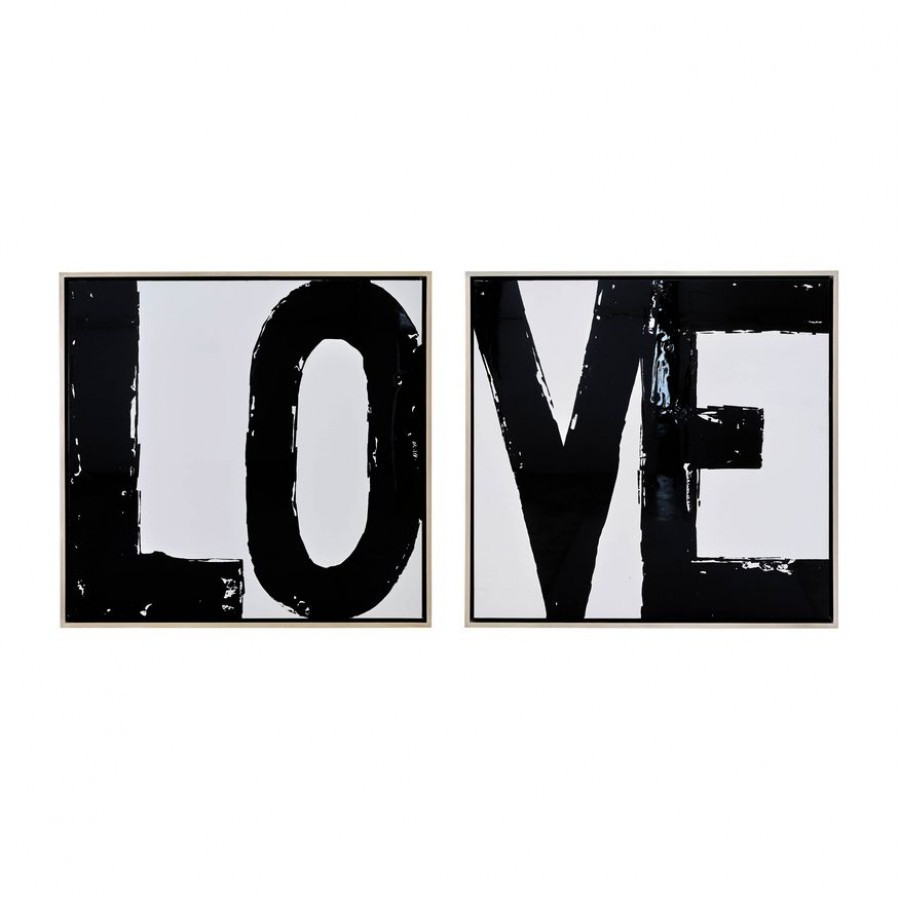 Sagebrook - Hand Painted Love Frames (Set Of 2) in Black