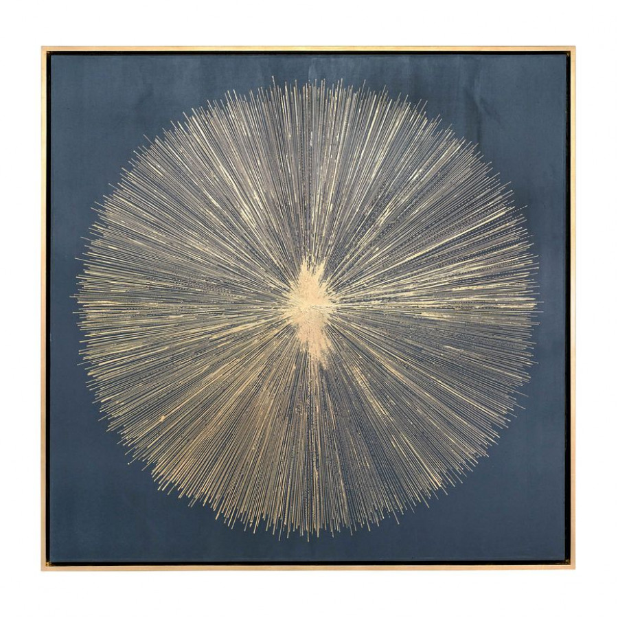 Sagebrook - Hand Painted Shining Gold Leaf Canvas in Black