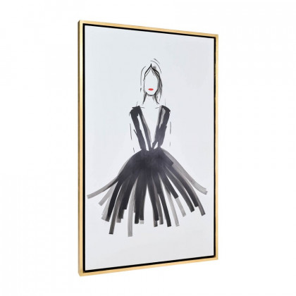 Sagebrook - Hand Painted Fashion Woman Red Lip in Black/White