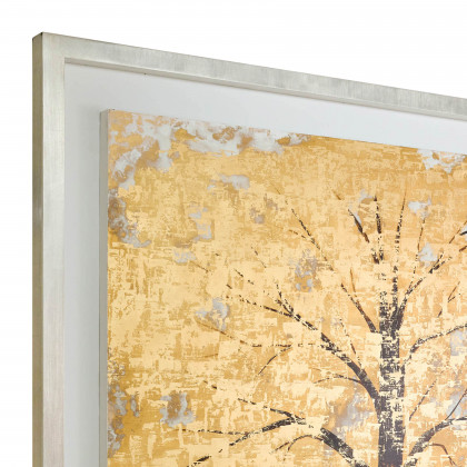 Sagebrook - 71"x71" Hand Painted Autumn Gold Leaf Tree