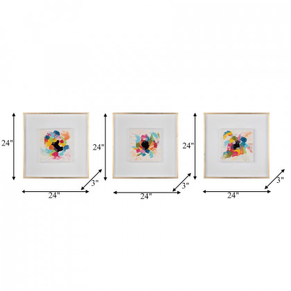 Sagebrook - Hand Painted Multi-Colorful Abstract (Set Of 3)