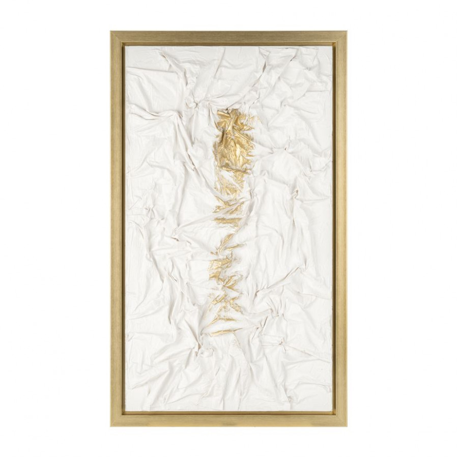 Sagebrook - Hand Painted Textured Acrylic in White/Gold