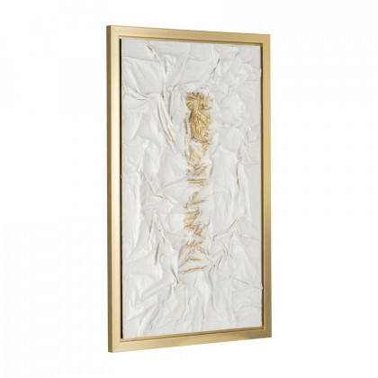 Sagebrook - Hand Painted Textured Acrylic in White/Gold