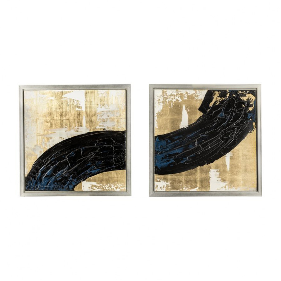 Sagebrook - Hand Painted Matching Black Streak (Set Of 2) in Gold