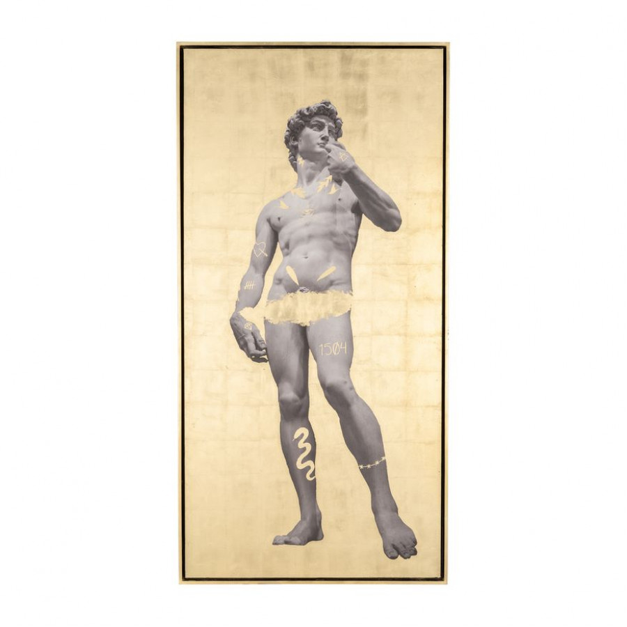 Sagebrook - Hand Painted David In Gold in White