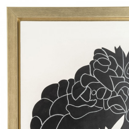 Sagebrook - Hand Painted Frida Portrait in Black/White