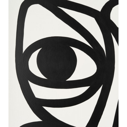 Sagebrook - Hand Painted Gold Frame Geometric Face in Black
