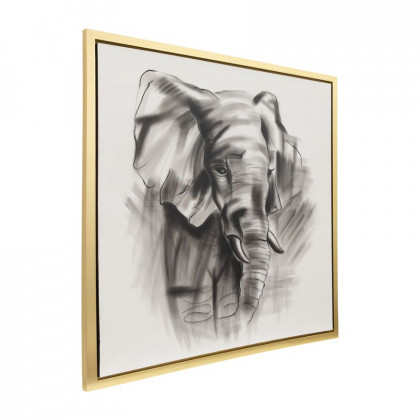 Sagebrook - Hand Painted Elephant Beauty in Gray/White