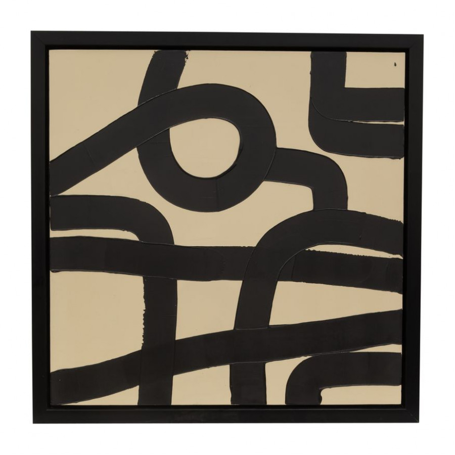 Sagebrook - Hand Painted Curvy-Cross Roads in Ivory/Black
