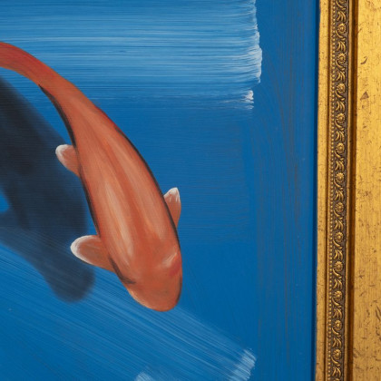 Sagebrook - Hand Painted Fish In Sea (Set Of 3) in Blue/Orange