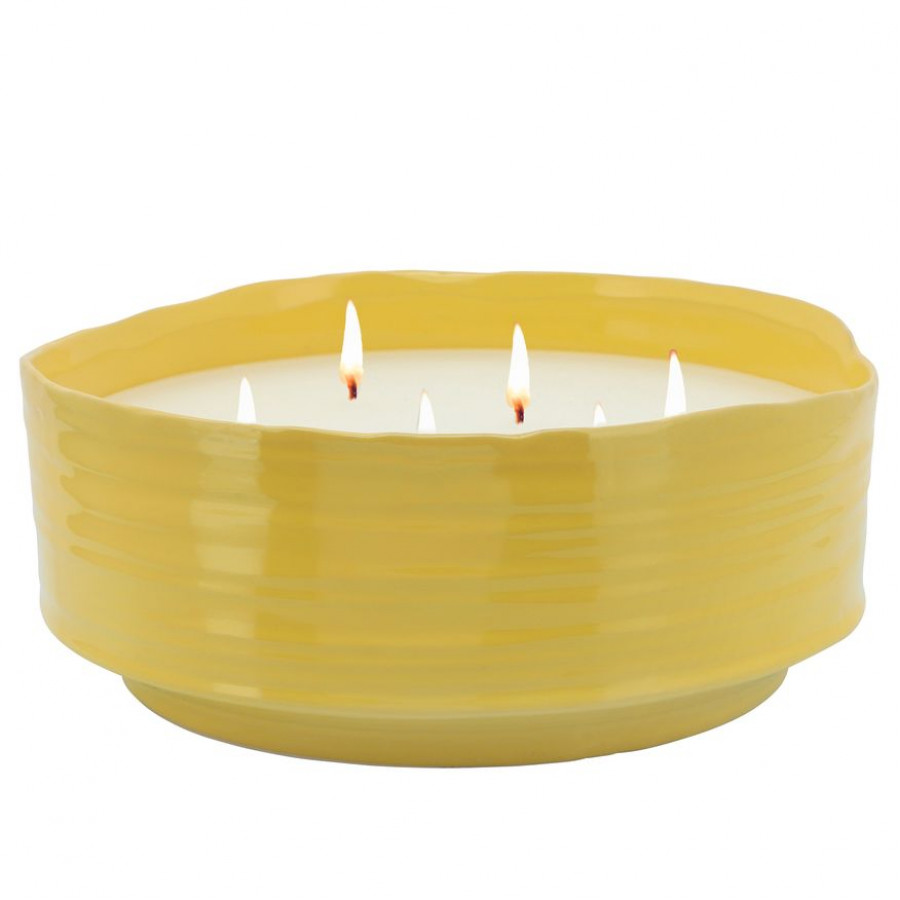 Sagebrook 10" 67 Oz Citronella Candle Planter - Yellow