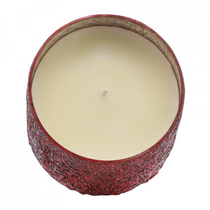 Sagebrook 5" 26 Oz Frasier Fir Crackled Glass Candle - Red