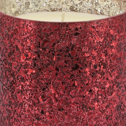 Sagebrook 5" 26 Oz Frasier Fir Crackled Glass Candle - Red