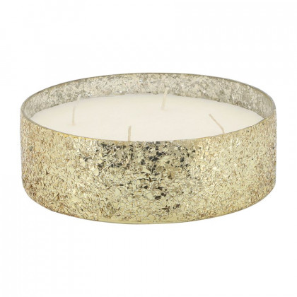 Sagebrook - 9" 49 Oz Spiced Pear Crackled Glass Candle